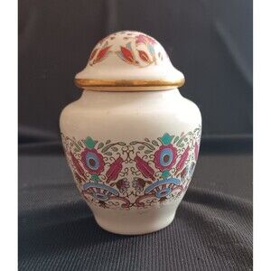 Vintage Greek Lidded Bottle Jar Solid Cream Perfume Pot  EMPTY  2 1/4" Tall